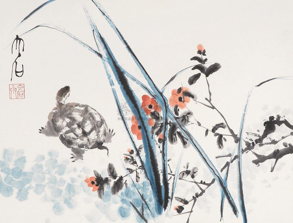 0298 乌龟 镜心 纸本