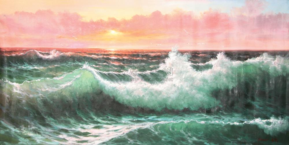 0561大海布面油画