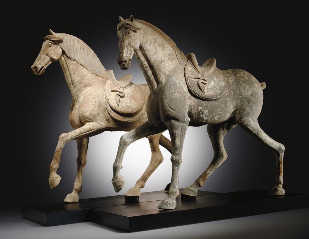 【唐 彩绘陶马 (一对)】拍卖品_图片_价格_鉴赏