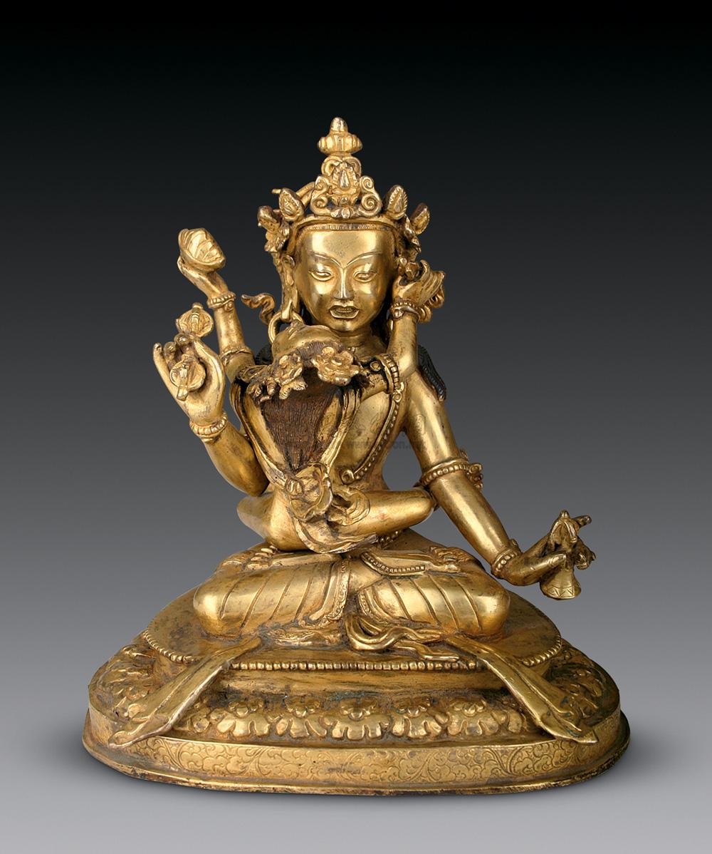 2360清铜鎏金欢喜佛