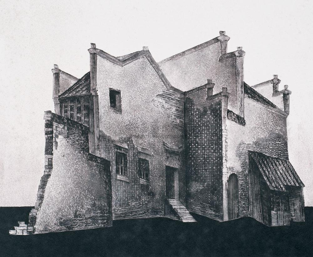 1129 1989年作 西递村系列之二十 版画