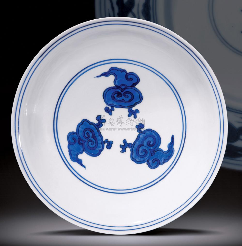【明万历 青花内如意云外龙纹盘】拍卖品_图片_价格_鉴赏_明代青花