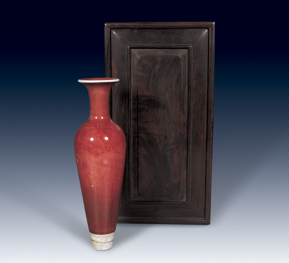 2978 民国 豇豆红柳叶瓶