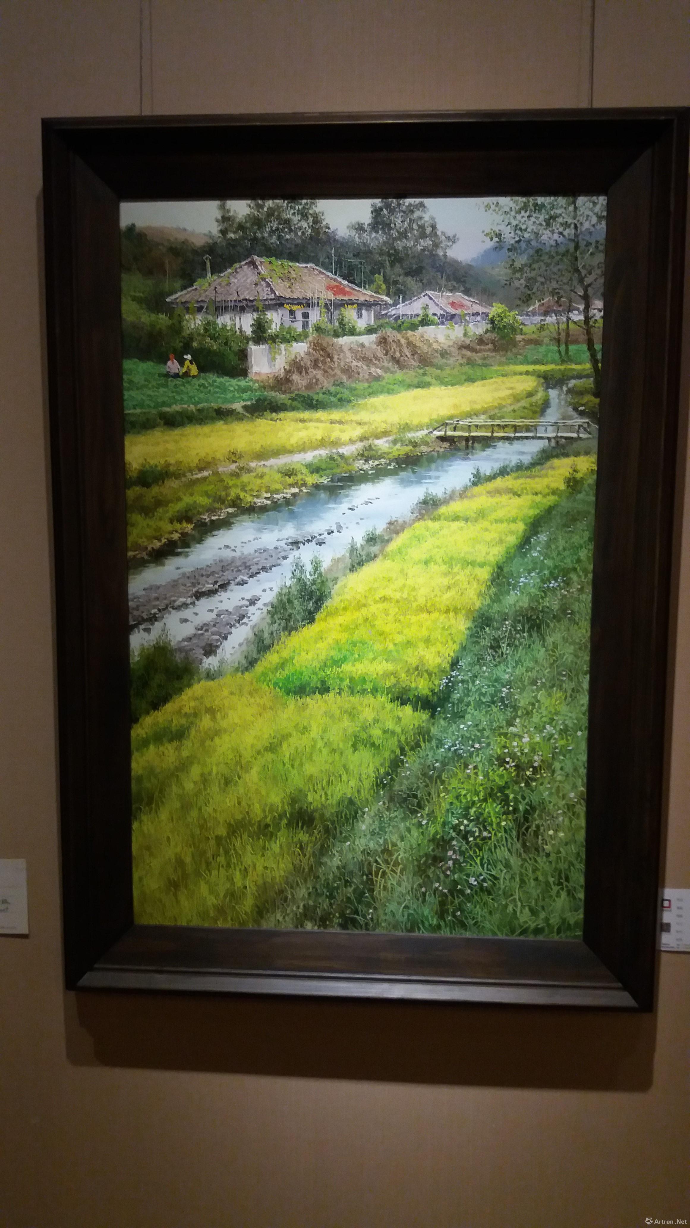 图一 朝鲜功勋艺术家金峰国创作的油画《喜上眉梢》(100*66cm)图一是