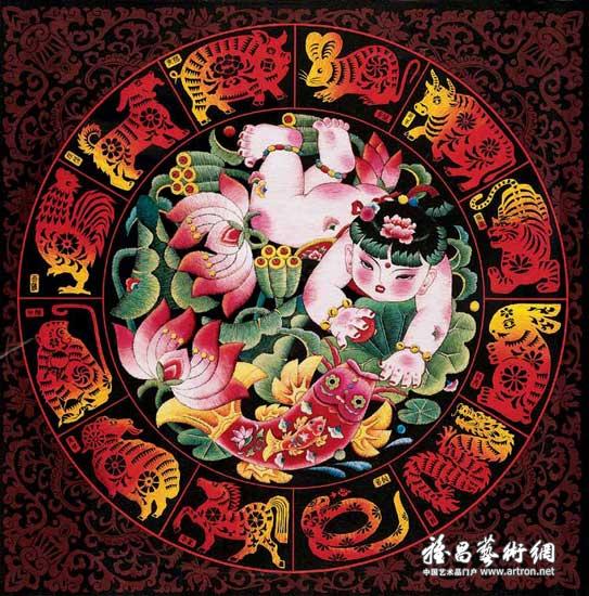 年年有余 于宝俭 87*86cm 年画 辽宁人 公告 最新动态 专家访谈