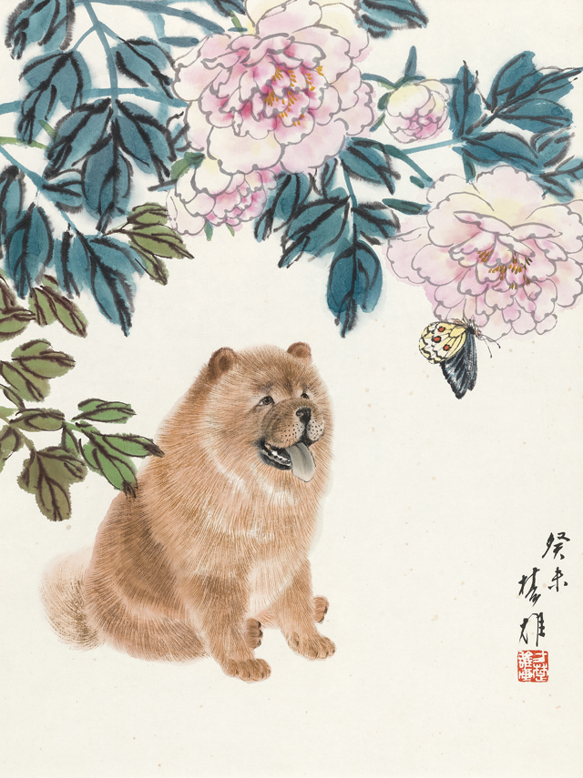 《团花小狗》