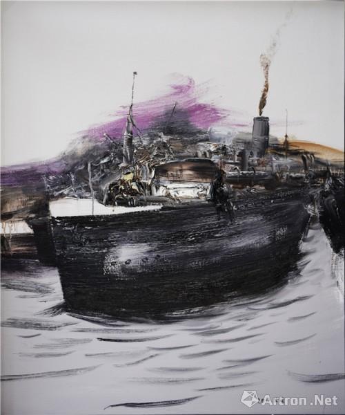 《船》  张新权 100x80cm  油画