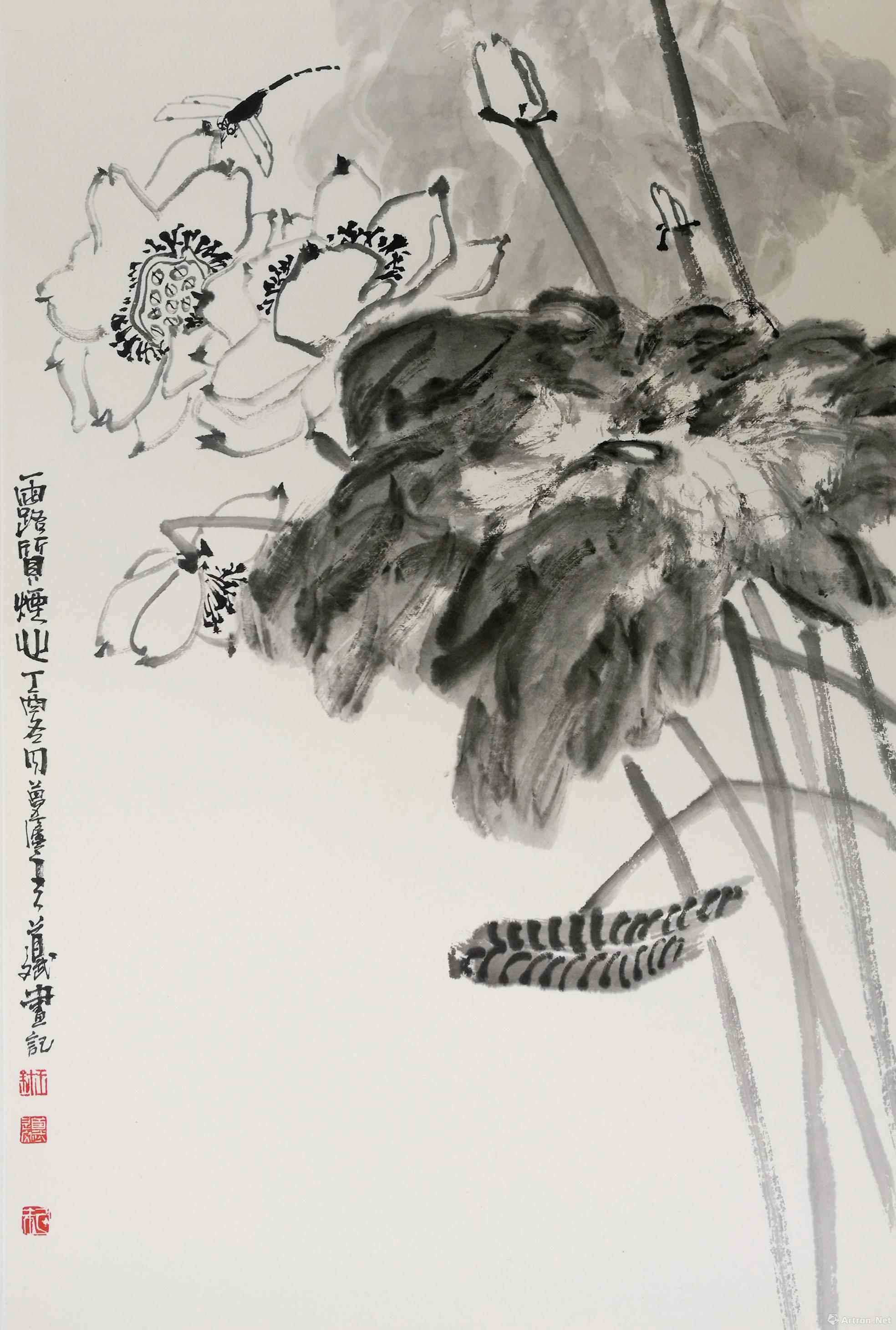 《露质烟心 王道斌 68x46cm 纸本水墨