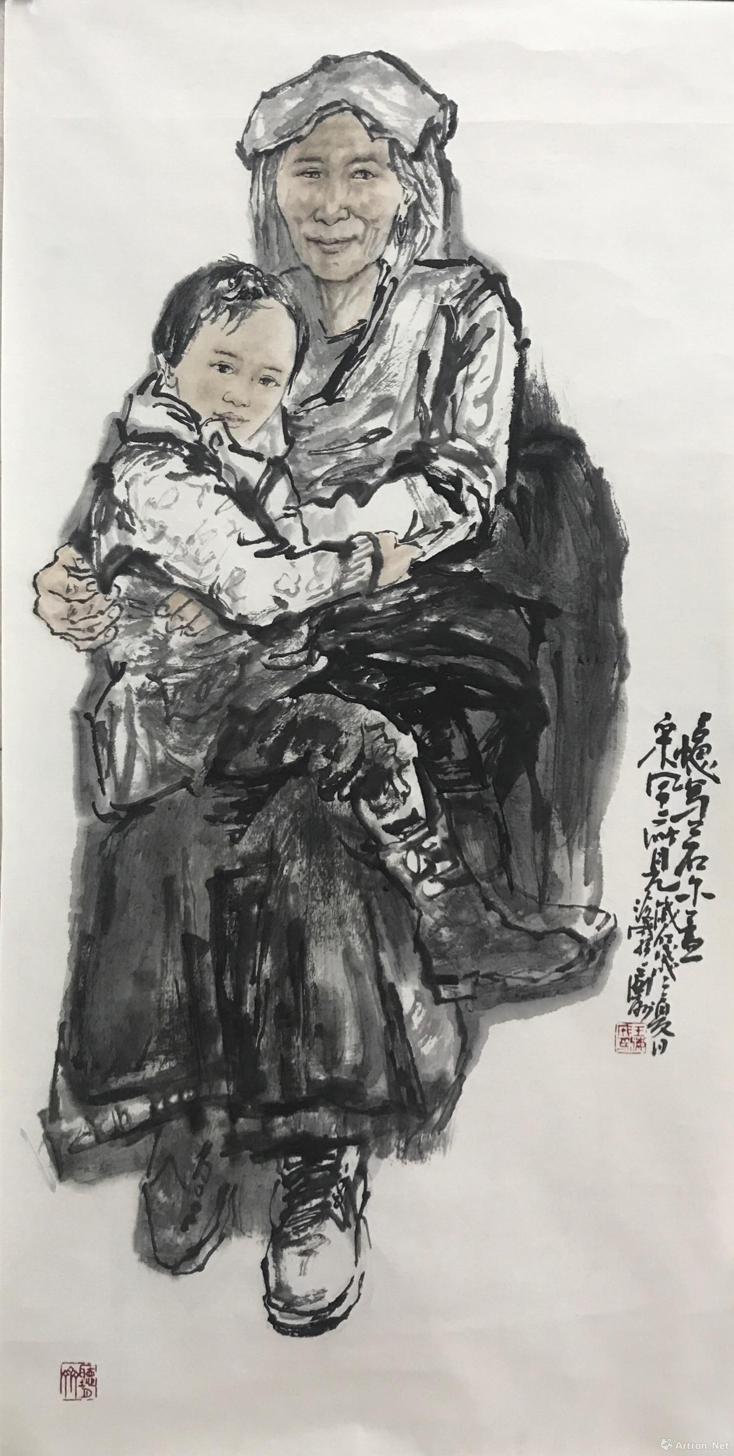 《藏族人物系列之七 王海成 60x90cm 纸本水墨