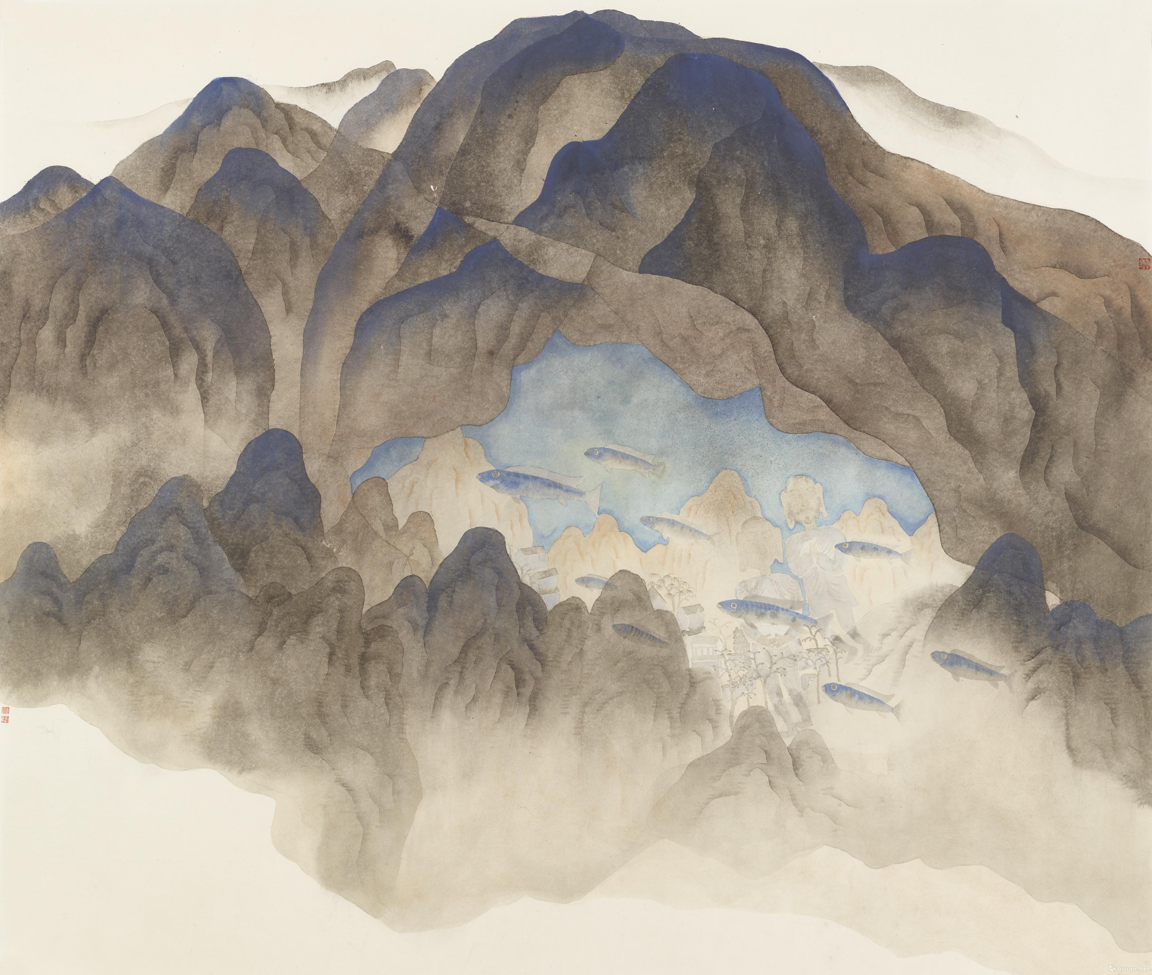 《轻抚云壑耦耕归之一 张世博 110x96cm