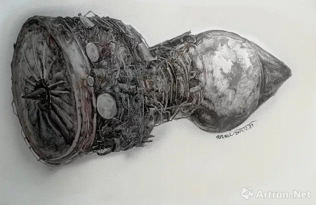 《机械系列5》  高安训 100x60cm 2018年 油画
