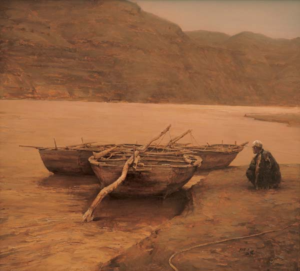 孙向阳 古渡 布面油画 100cmx90cm 1988