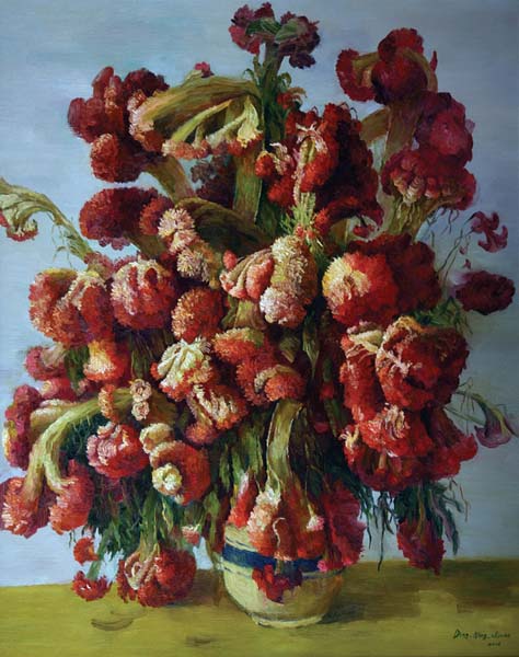 丁宁川《红韵》 布面油画 97x77cm br>rmb:99,000