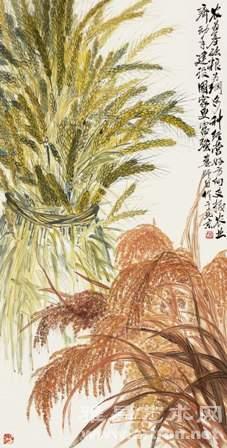 娄师白《麦稻丰收》135x66cm 1959