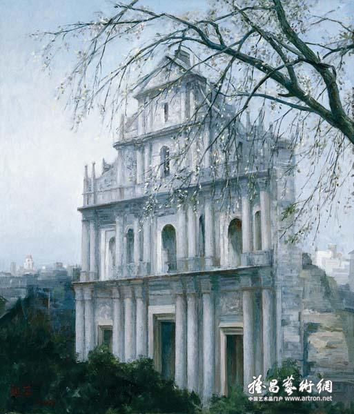 张祖英《晨曦中的大三巴》 140x120cm 2007