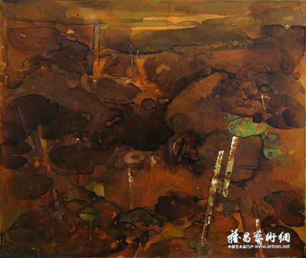 张元《睡莲之二》 亚麻布丹培拉油彩 53×45.5cm 2008