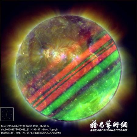“故障艺术”：地球阴影导致太阳照片像木星