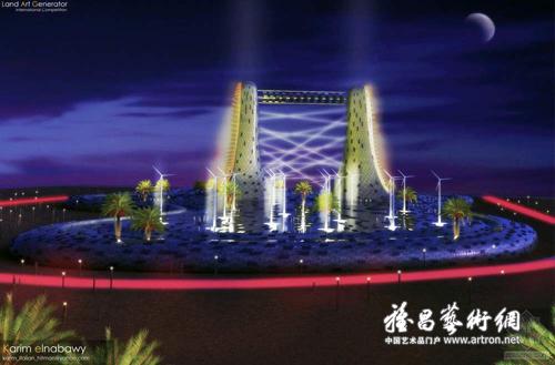 迪拜“Layers of Dubai”---沙漠太阳能、风能发电塔