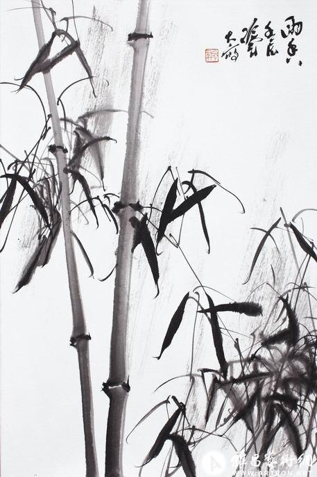 冷军《竹》69x46cm