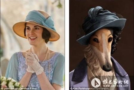 纽约艺术家为《唐顿庄园》主人公绘制动物版肖像