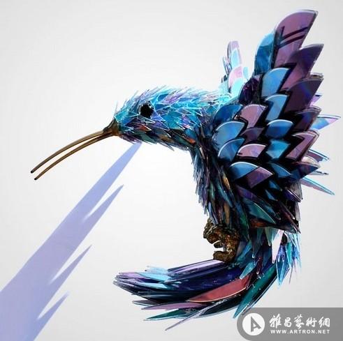 雕塑艺术：是坏掉的CD还是闪闪亮的小动物？