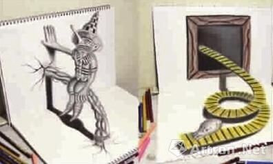 日本青年3D铅笔素描网上走红：成品有立体效果(图)